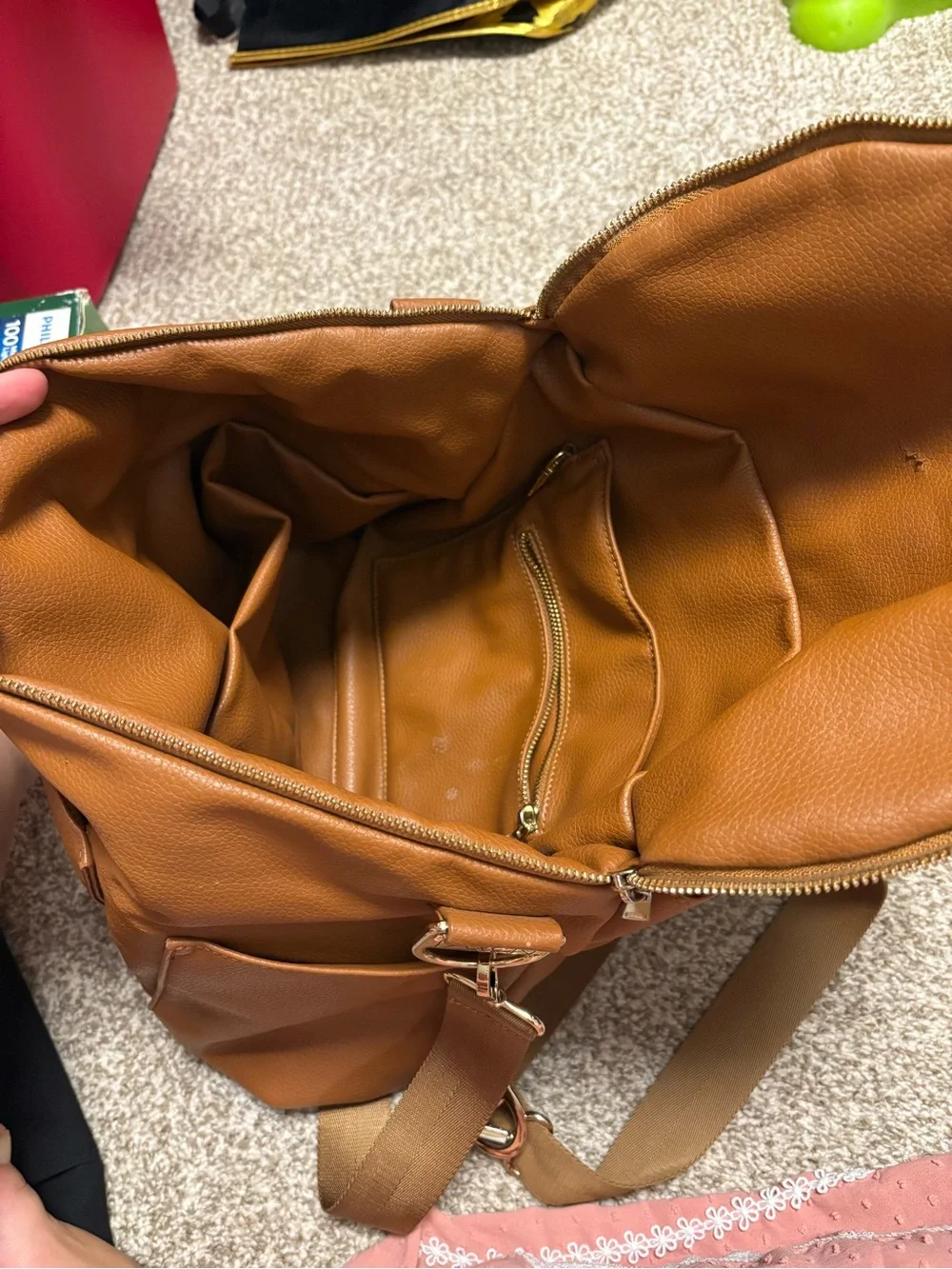 Fawn Design Caramel Brown Leather Shoulder Bag